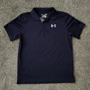 Boys Navy Under Armour Polo Shirt  YLG